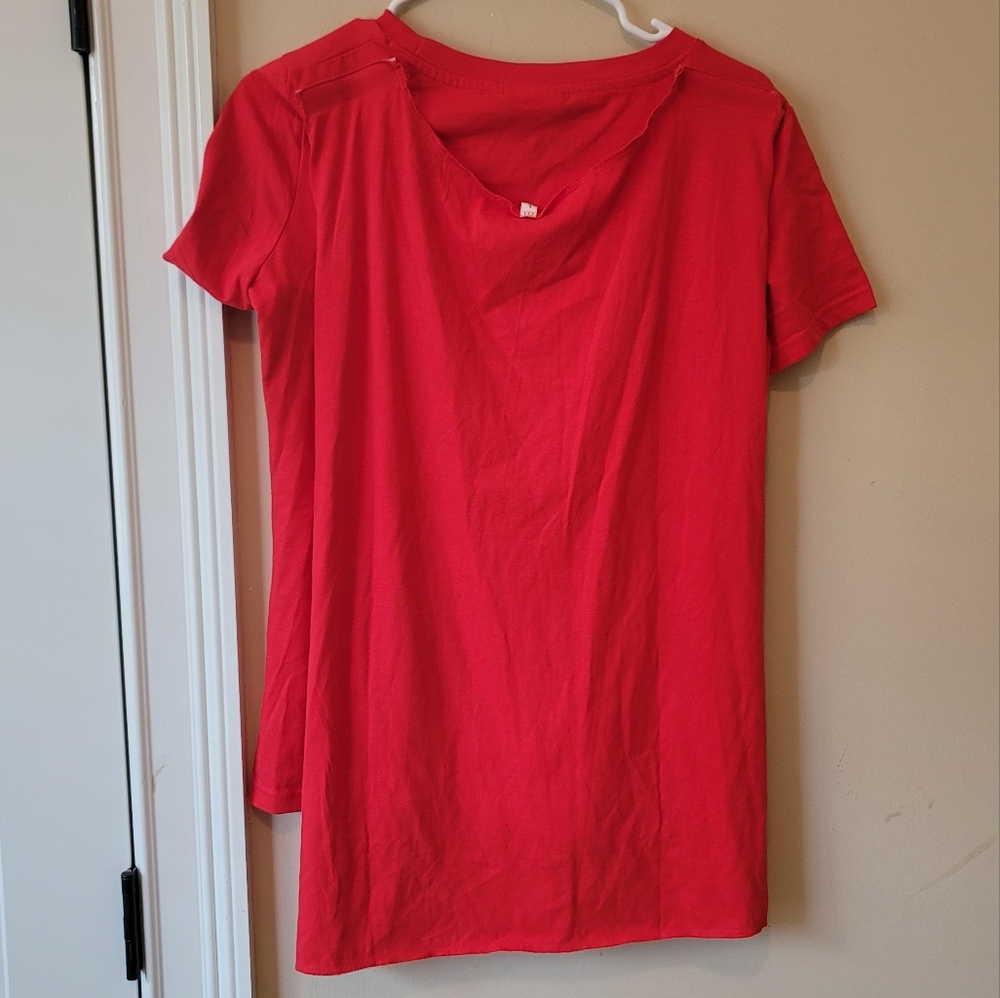 Wonder Woman Red Yellow Blue T Shirt Top Blouse Costume/Cape Size L - Picture 2 of 6